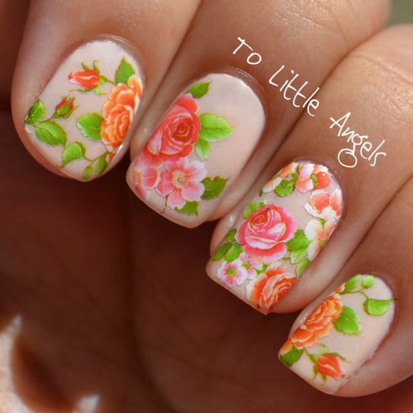 Vintage Rose- Nail Art Decal Sticker G93 - Picture 1 of 6
